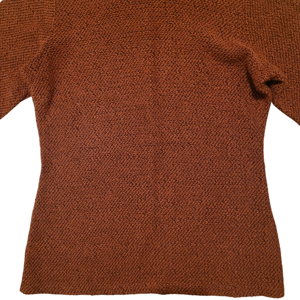 Merrell Orange Asymmetrical Button-up Turtleneck Longsleeve Sweater, Size S - Picture 2 of 10